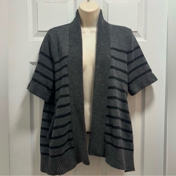 rag & bone Sweaters - Rag & Bone Knit Wool/Cashmere Blend Cardigan Preppy Black/Grey Stripe -Med - EUC